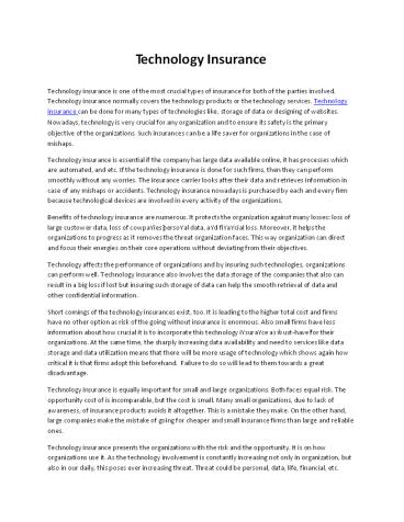 Technology Insurance