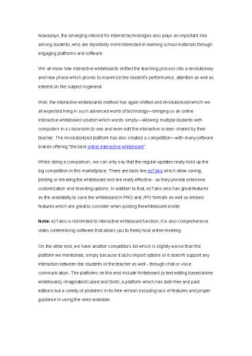 The Most Popular and Free Online Interactive Whiteboards