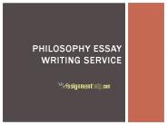 Philosophy Essay Writing Help