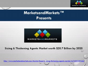Sizing & Thickening Agents Market