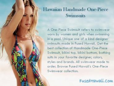 One Piece Swimsuit – Made in Hawaii Swimsuits