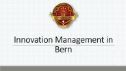 Innovation Management in Bern