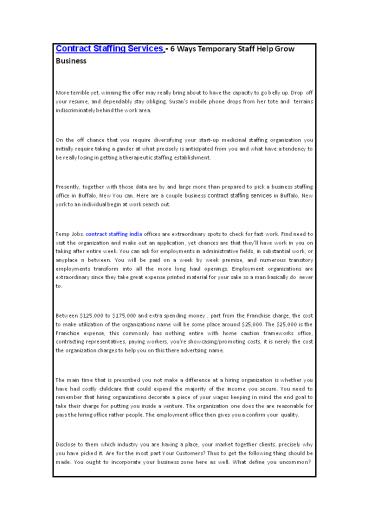 Contract Staffing Services - 6 Ways Temporary Staff Help Grow Business