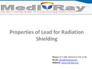 Properties of Lead for Radiation Shielding