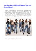 Fashion Guide: Different Types of Jeans to Know About!! PowerPoint PPT Presentation