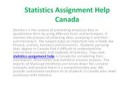 Online Statistics Assignment Help Canada with Experts
