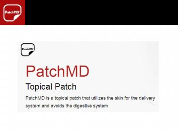 PatchMd Presentation Vitamin D3 Calcium Patch