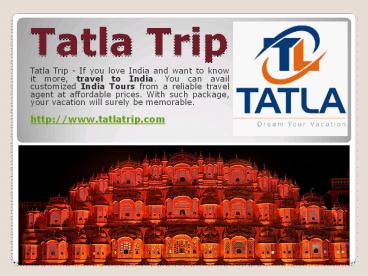 India Tour Operators - Travel Agents In India