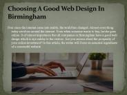 Choosing A Good Web Design In Birmingham