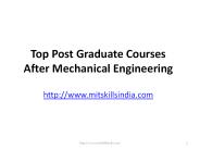 Top Post Graduate Courses  After Mechanical Engineering