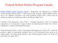 Federal Skilled Worker Program Canada PowerPoint PPT Presentation