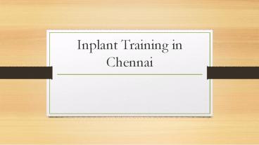 Inplant Training in Chennai