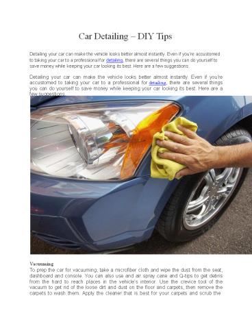 PPT – Car Detailing – DIY Tips PowerPoint presentation | free to ...