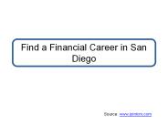 Find a Financial Career in San Diego