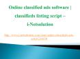 Online classified ads software | classifieds listing script -i-Netsolution PowerPoint PPT Presentation