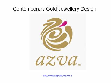 Contemporary Gold Jewellery Design