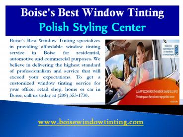 Professional Home Window Tinting Boise| Boise Window Tinting
