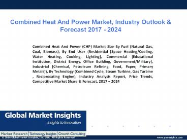 PPT for Combined Heat and Power Market Trend, 2017