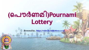 Kerala Lottery Pournami Result