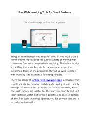Free Web Invoicing Tools for Small Business