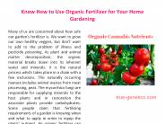 Organic Plant Nutrients