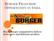 Bufger Franchise Opportunity in India