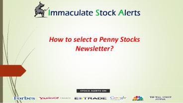 How to select a Penny Stocks Newsletter