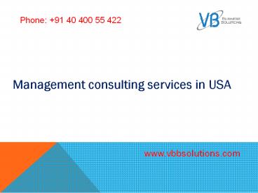 Management consulting services in USA