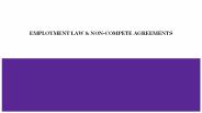 EMPLOYMENT LAW & NON-COMPETE AGREEMENTS