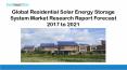Global Residential Solar Energy Storage System Market Research Report Forecast 2017 to 2021 PowerPoint PPT Presentation