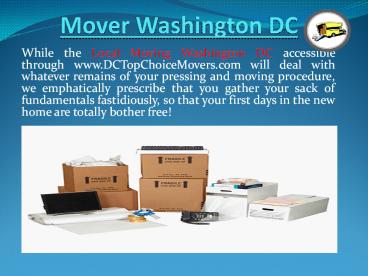 Movers and Packers Washington DC