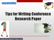 Tips for Writing Conference Research Paper