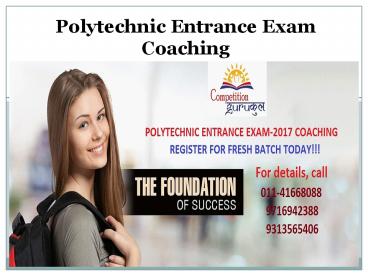 Polytechnic Entrance Exam Coaching