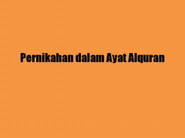 Pernikahan dalam Ayat Alquran