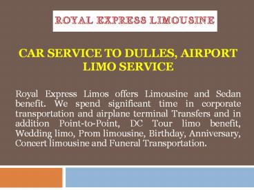 Car Service to Dulles Airport