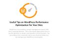 Useful Tips on WordPress Performance Optimization For Your Sites (1) PowerPoint PPT Presentation