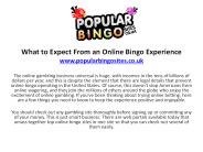 What to Expect From an Online Bingo Experience