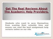 Get the real reviews about academic help providers