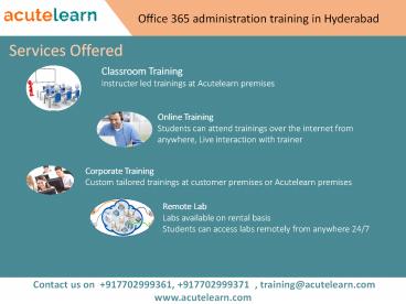 office 365 administration training in hyderabad