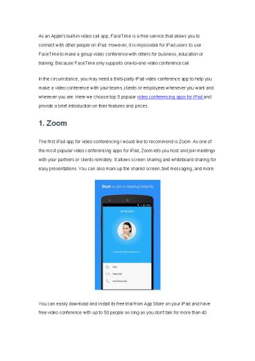 5 Popular Video Conferencing Apps for iPad Recommend