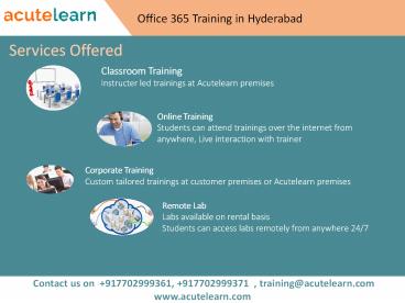 office 365 training in hyderabad