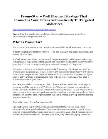 PromoStar review - 65% Discount and FREE $14300 BONUS