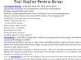 Post Gopher Review Bonus PowerPoint PPT Presentation
