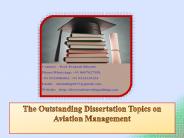 The Outstanding Dissertation Topics on Aviation Management
