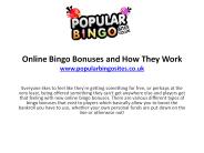 Online Bingo Bonuses and How They Work