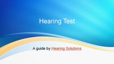 Hearing Test