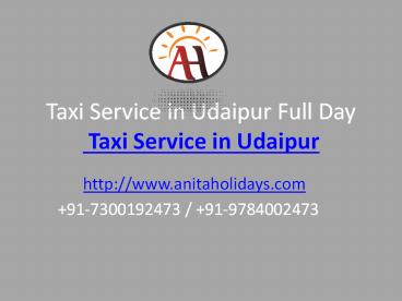 Taxi Service in Udaipur Full Day