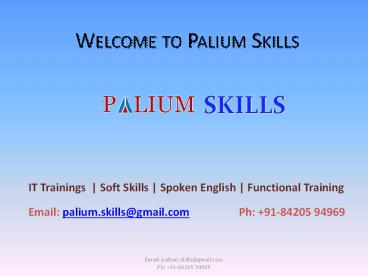 Training and Certification Company in India - Palium Skills