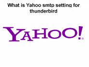 What is yahoo smtp setting for thunderbird