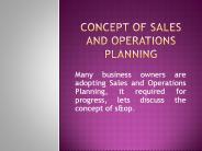 Sales and Operations Planning concept
